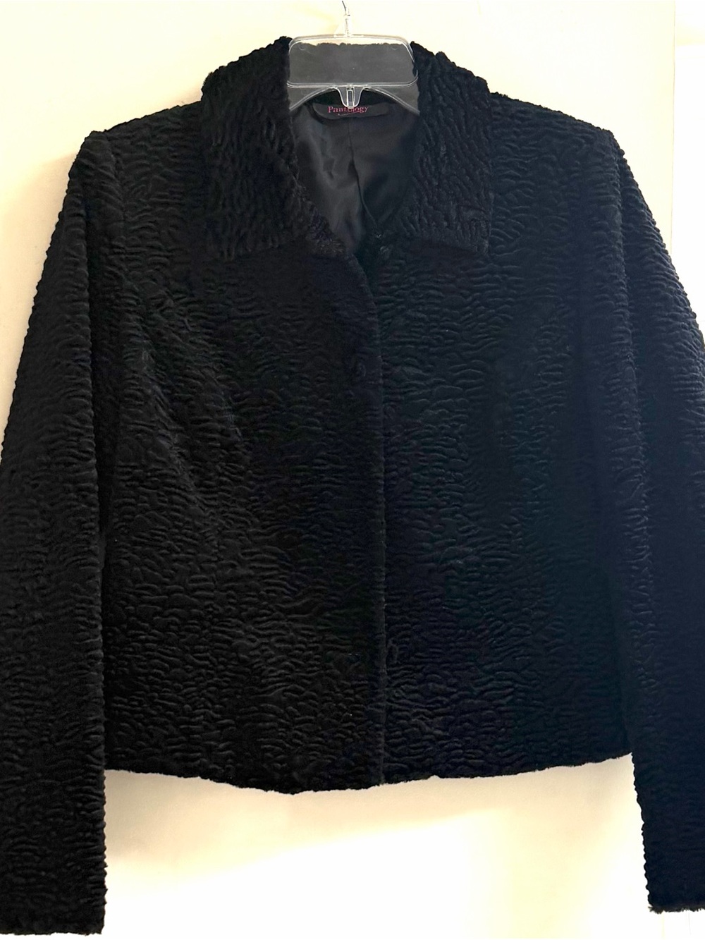 Black Textured Teddy Jacket - Unknown Brand